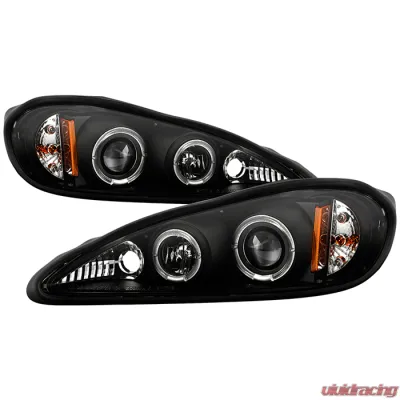 Spyder Auto Black LED Halo Projector Headlights for Pontiac Grand Am 1999-2004, H1/9006 - PRO-YD-PGAM99-HL-BK