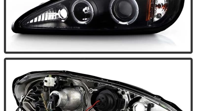 Spyder Auto Black LED Halo Projector Headlights for Pontiac Grand Am 1999-2004, H1/9006                                     - PRO-YD-PGAM99-HL-BK - Image 2