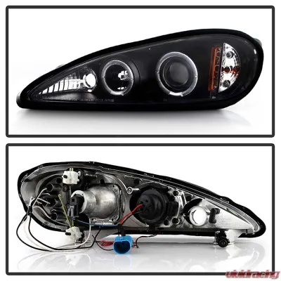 Spyder Auto Black LED Halo Projector Headlights for Pontiac Grand Am 1999-2004, H1/9006 - PRO-YD-PGAM99-HL-BK