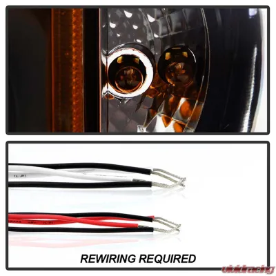 Spyder Auto Black LED Halo Projector Headlights for Pontiac Grand Am 1999-2004, H1/9006 - PRO-YD-PGAM99-HL-BK