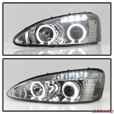 Spyder Auto Smoke LED Halo Projector Headlights for Pontiac Grand Prix 2004-2008 - PRO-YD-PGP04-HL-SMC