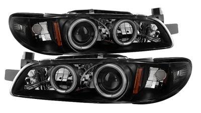 Spyder Auto Black 1-Piece CCFL Halo Projector Headlights for Pontiac Grand Prix 1997-2003                                     - PRO-YD-PGP97-1PC-CCFL-BK - Image 6