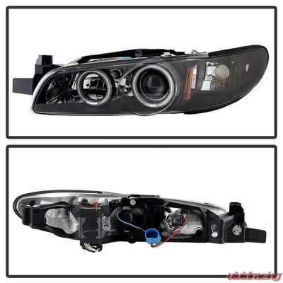 Spyder Auto Black 1-Piece CCFL Halo Projector Headlights for Pontiac Grand Prix 1997-2003 - PRO-YD-PGP97-1PC-CCFL-BK