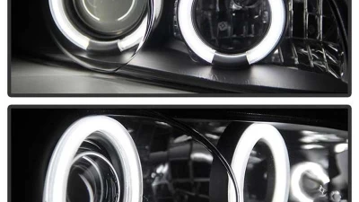 Spyder Auto Black 1-Piece CCFL Halo Projector Headlights for Pontiac Grand Prix 1997-2003                                     - PRO-YD-PGP97-1PC-CCFL-BK - Image 6