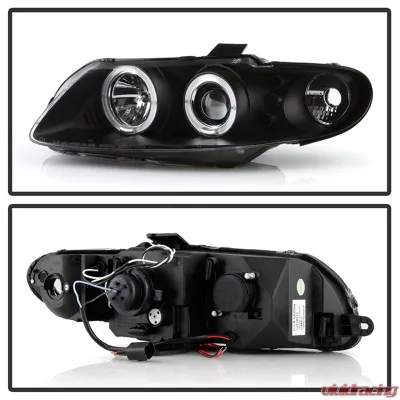 Spyder Auto Halo LED Black Projector Headlights for Pontiac GTO 2004-2006 - PRO-YD-PGTO04-HL-BK