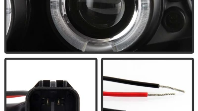 Spyder Auto Halo LED Black Projector Headlights for Pontiac GTO 2004-2006                                     - PRO-YD-PGTO04-HL-BK - Image 3