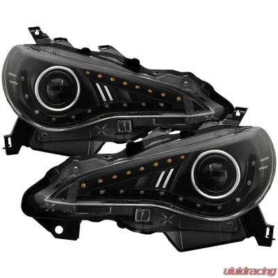 Spyder Auto Black DRL LED Projector Headlights for Scion FRS 2013-2014 - PRO-YD-SFRS12-BK