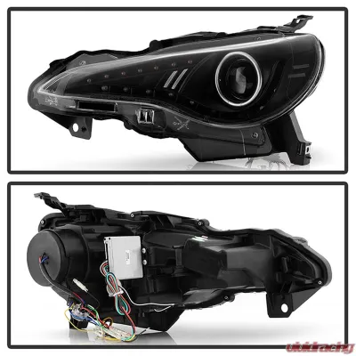 Spyder Auto Black DRL LED Projector Headlights for Scion FRS 2013-2014 - PRO-YD-SFRS12-BK