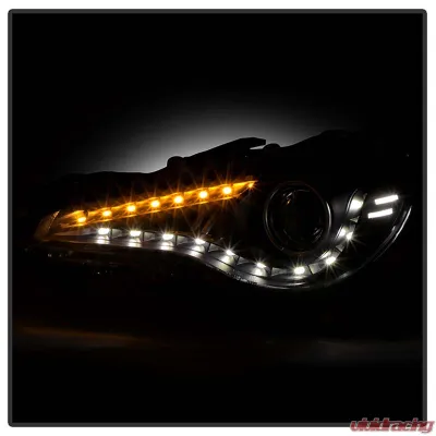 Spyder Auto Black DRL LED Projector Headlights for Scion FRS 2013-2014 - PRO-YD-SFRS12-BK