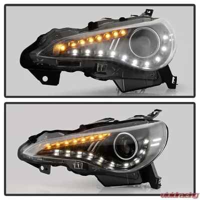 Spyder Auto Black DRL LED Projector Headlights for Scion FRS 2013-2014 - PRO-YD-SFRS12-BK