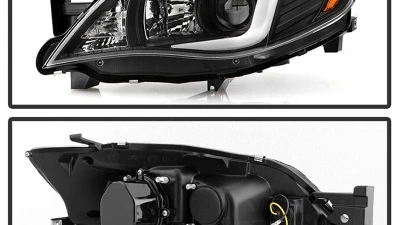 Spyder Auto Projector Headlights Light Bar DRL Black for Subaru Impreza WRX 2008-2022                                     - PRO-YD-SWRX08-LBDRL-BK - Image 2