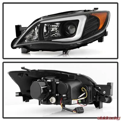 Spyder Auto Projector Headlights Light Bar DRL Black for Subaru Impreza WRX 2008-2022 - PRO-YD-SWRX08-LBDRL-BK