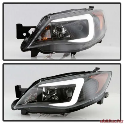 Spyder Auto Projector Headlights Light Bar DRL Black for Subaru Impreza WRX 2008-2022 - PRO-YD-SWRX08-LBDRL-BK