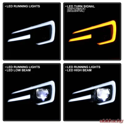 Spyder Auto Black Apex Headlights for Subaru Impreza WRX LED 2015-2020 - PRO-YD-SWRX15LEDAP-SBSEQ-BK