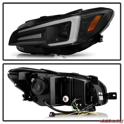 Spyder Auto Black Apex Headlights for Subaru Impreza WRX LED 2015-2020 - PRO-YD-SWRX15LEDAP-SBSEQ-BK