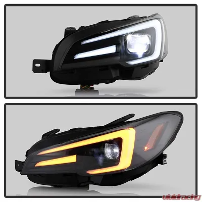 Spyder Auto Black Apex Headlights for Subaru Impreza WRX LED 2015-2020 - PRO-YD-SWRX15LEDAP-SBSEQ-BK