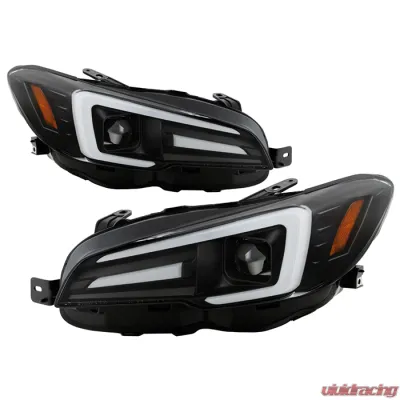 Spyder Auto Signature Black Halogen Projector Headlights for Subaru Impreza WRX 2015-2021 - PRO-YD-SWRX15SI-SBSEQ-BK