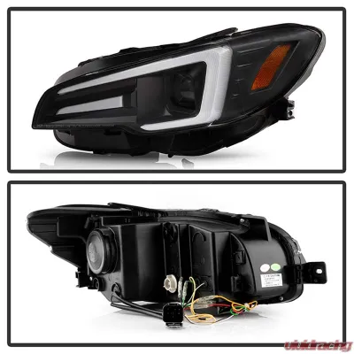 Spyder Auto Signature Black Halogen Projector Headlights for Subaru Impreza WRX 2015-2021 - PRO-YD-SWRX15SI-SBSEQ-BK