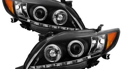Spyder Auto Black DRL LED Halo Projector Headlights for Toyota Corolla 2009-2010                                     - PRO-YD-TC09-DRL-BK - Image 14