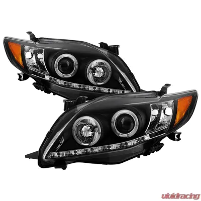 Spyder Auto Black DRL LED Halo Projector Headlights for Toyota Corolla 2009-2010 - PRO-YD-TC09-DRL-BK
