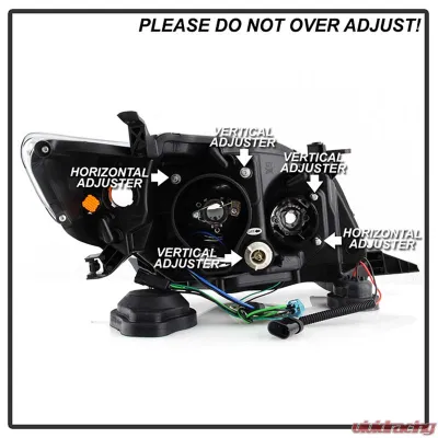 Spyder Auto Black DRL LED Halo Projector Headlights for Toyota Corolla 2009-2010 - PRO-YD-TC09-DRL-BK