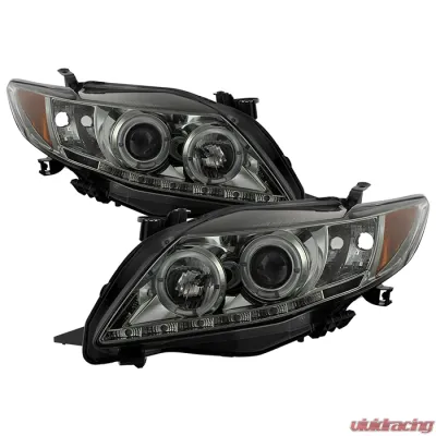 Spyder Auto Smoke DRL LED Halo Projector Headlights for Toyota Corolla 2009-2010 - PRO-YD-TC09-DRL-SM