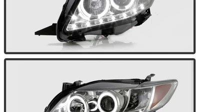 Spyder Auto Smoke DRL LED Halo Projector Headlights for Toyota Corolla 2009-2010                                     - PRO-YD-TC09-DRL-SM - Image 8