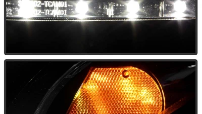 Spyder Auto Black DRL Projector Headlights for Toyota Camry 2002-2006, High/Low H1 Lights                                     - PRO-YD-TCAM02-DRL-BK - Image 10