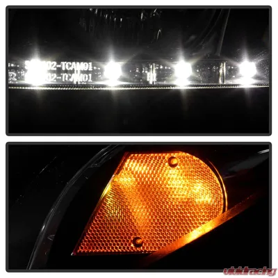 Spyder Auto Black DRL Projector Headlights for Toyota Camry 2002-2006, High/Low H1 Lights - PRO-YD-TCAM02-DRL-BK