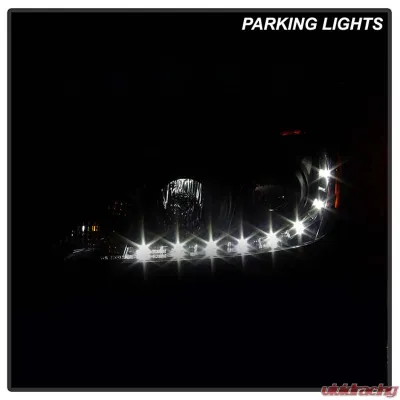 Spyder Auto Black DRL Projector Headlights for Toyota Camry 2002-2006, High/Low H1 Lights - PRO-YD-TCAM02-DRL-BK