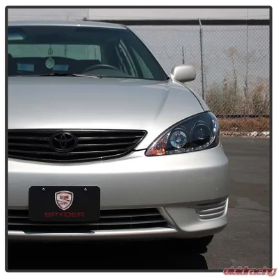 Spyder Auto Black DRL Projector Headlights for Toyota Camry 2002-2006, High/Low H1 Lights - PRO-YD-TCAM02-DRL-BK