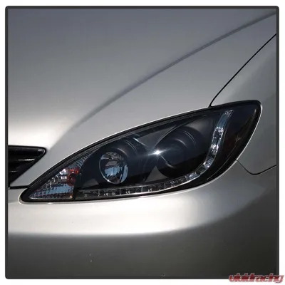 Spyder Auto Black DRL Projector Headlights for Toyota Camry 2002-2006, High/Low H1 Lights - PRO-YD-TCAM02-DRL-BK