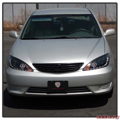 Spyder Auto Black DRL Projector Headlights for Toyota Camry 2002-2006, High/Low H1 Lights - PRO-YD-TCAM02-DRL-BK