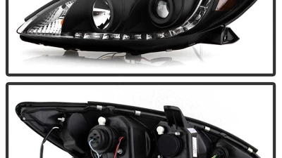 Spyder Auto Black DRL Projector Headlights for Toyota Camry 2002-2006, High/Low H1 Lights                                     - PRO-YD-TCAM02-DRL-BK - Image 2