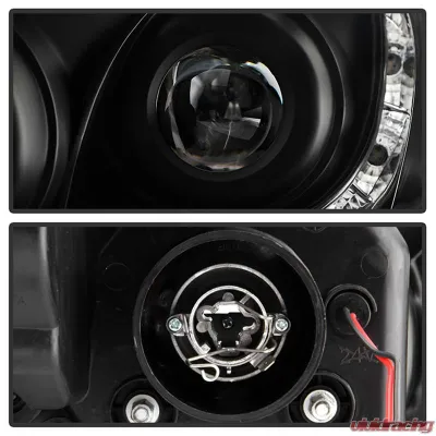 Spyder Auto Black DRL Projector Headlights for Toyota Camry 2002-2006, High/Low H1 Lights - PRO-YD-TCAM02-DRL-BK