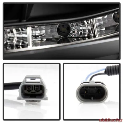 Spyder Auto Black DRL Projector Headlights for Toyota Camry 2002-2006, High/Low H1 Lights - PRO-YD-TCAM02-DRL-BK