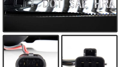 Spyder Auto Black DRL Projector Headlights for Toyota Camry 2002-2006, High/Low H1 Lights                                     - PRO-YD-TCAM02-DRL-BK - Image 5