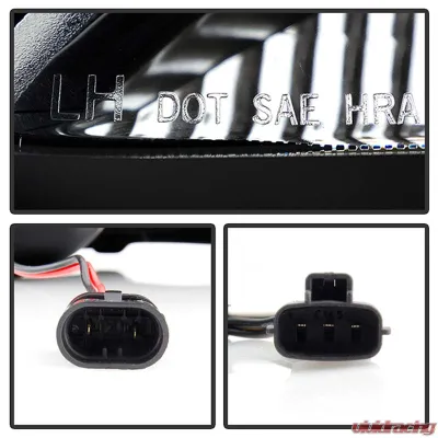 Spyder Auto Black DRL Projector Headlights for Toyota Camry 2002-2006, High/Low H1 Lights - PRO-YD-TCAM02-DRL-BK