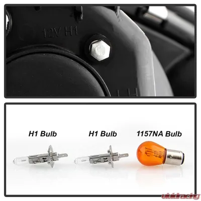 Spyder Auto Black DRL Projector Headlights for Toyota Camry 2002-2006, High/Low H1 Lights - PRO-YD-TCAM02-DRL-BK