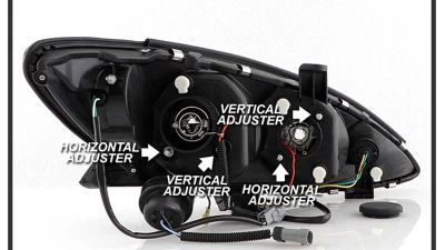 Spyder Auto Black DRL Projector Headlights for Toyota Camry 2002-2006, High/Low H1 Lights                                     - PRO-YD-TCAM02-DRL-BK - Image 7