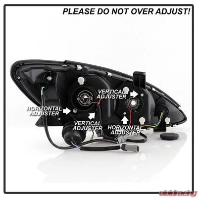 Spyder Auto Black DRL Projector Headlights for Toyota Camry 2002-2006, High/Low H1 Lights - PRO-YD-TCAM02-DRL-BK