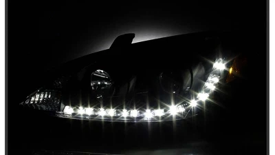 Spyder Auto Black DRL Projector Headlights for Toyota Camry 2002-2006, High/Low H1 Lights                                     - PRO-YD-TCAM02-DRL-BK - Image 8