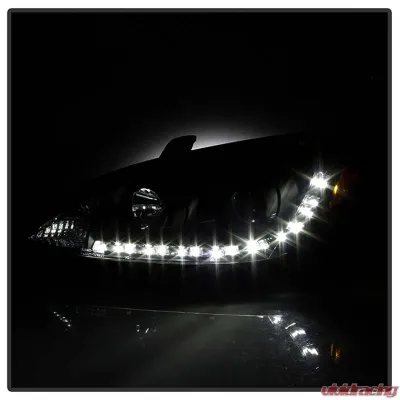 Spyder Auto Black DRL Projector Headlights for Toyota Camry 2002-2006, High/Low H1 Lights - PRO-YD-TCAM02-DRL-BK