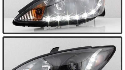 Spyder Auto Black DRL Projector Headlights for Toyota Camry 2002-2006, High/Low H1 Lights                                     - PRO-YD-TCAM02-DRL-BK - Image 9