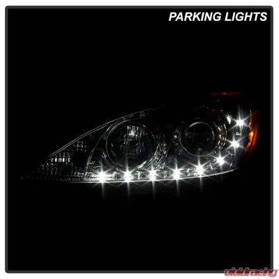 Spyder Auto Chrome DRL Projector Headlights for Toyota Camry 2002-2006 with High/Low H1 Lights - PRO-YD-TCAM02-DRL-C