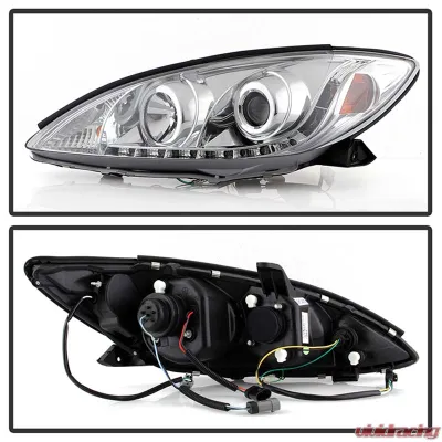 Spyder Auto Chrome DRL Projector Headlights for Toyota Camry 2002-2006 with High/Low H1 Lights - PRO-YD-TCAM02-DRL-C