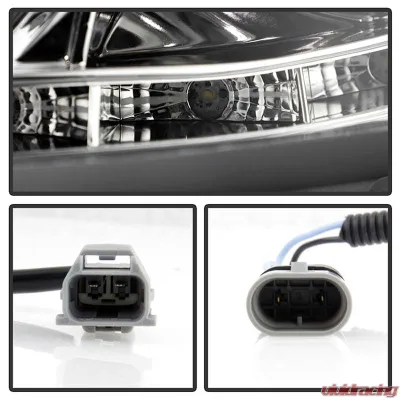Spyder Auto Chrome DRL Projector Headlights for Toyota Camry 2002-2006 with High/Low H1 Lights - PRO-YD-TCAM02-DRL-C