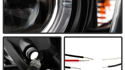 Spyder Auto Halo Black Projector Headlights for Toyota Camry 2002-2006                                     - PRO-YD-TCAM02-HL-BK - Image 4