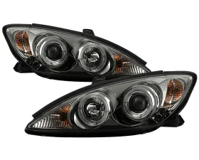 Spyder Auto Smoke LED Halo Projector Headlights for Toyota Camry 2002-2006, H1 Lights Included