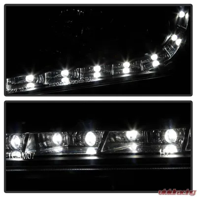 Spyder Auto Black DRL Projector Headlights for Toyota Camry 2007-2009 with H1/H7 Lights - PRO-YD-TCAM07-DRL-BK